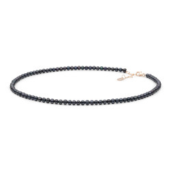 Colier perle naturale negre si argint placat cu aur roz 38 cm DiAmanti PRFORB445-C-G (Argint 925‰ 0,6 g.)